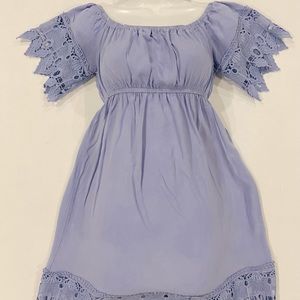 Light Blue Off Shoulder BabyDoll Dress